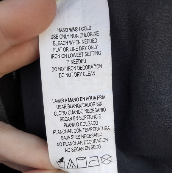 XOXO Sheer Black Button-Up Hi-Lo Blouse w/Jeweled Open Back Accent Sz S - Picture 6 of 7